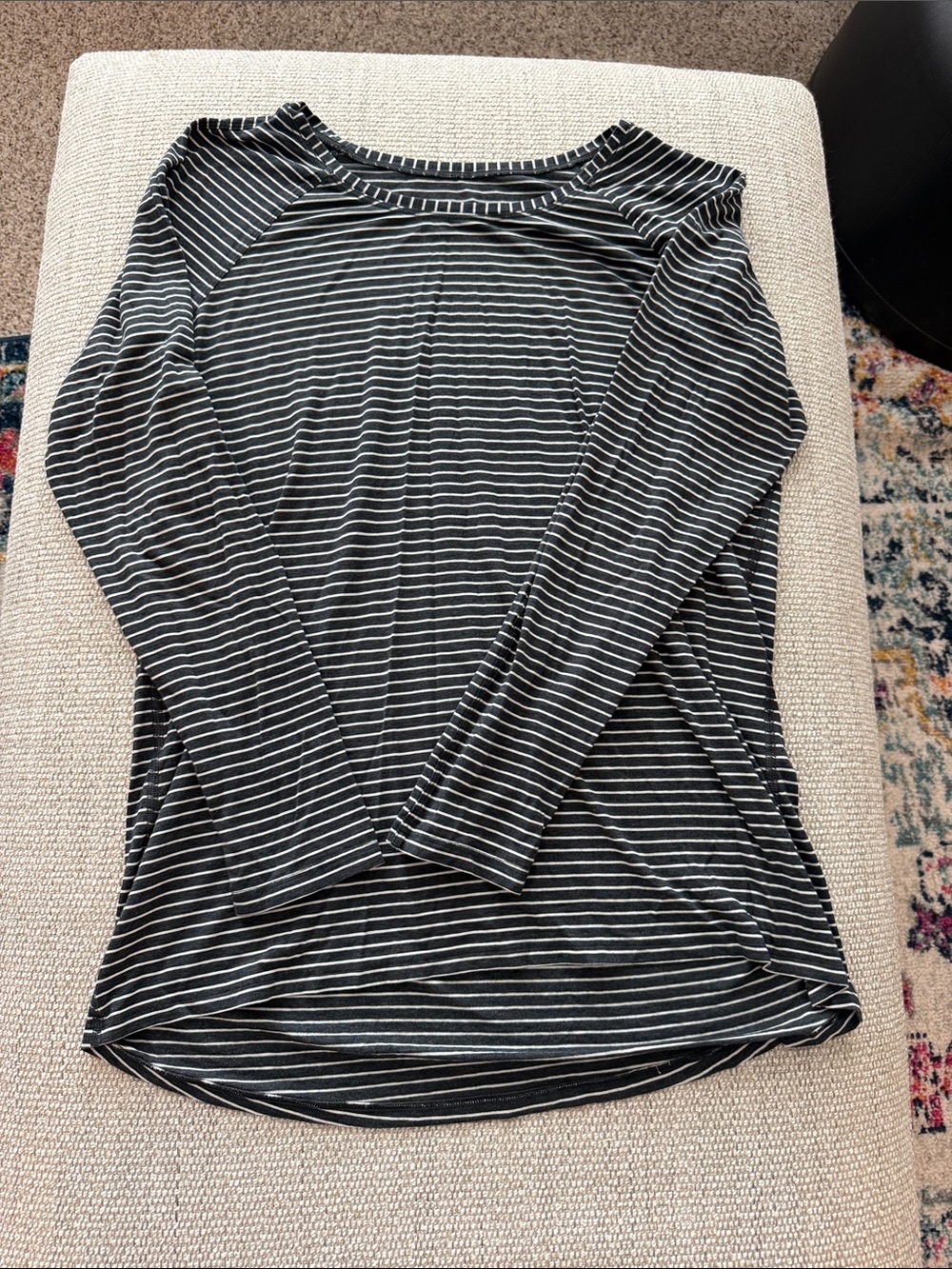 Lululemon Striped Long Sleeve Tee - Black & White